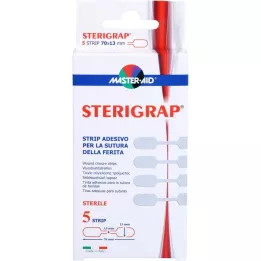 STERIGRAP Bandes de suture pour plaies 13x70 mm en forme dos, 5 pièces
