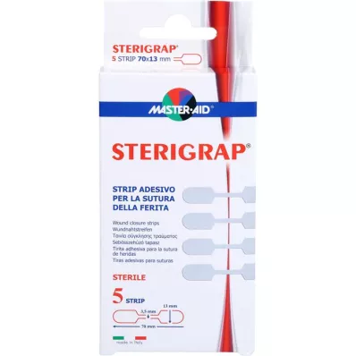 STERIGRAP Bandes de suture pour plaies 13x70 mm en forme dos, 5 pièces STERIGRAP Bandes de suture pour plaies 13x70 mm en forme dos, 5 pièces