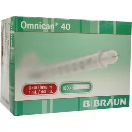 OMNICAN Seringue à insuline 1 ml U40 avec canal 0,30x12 mm simple, 100x1 pc