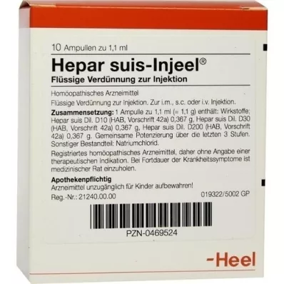 HEPAR SUIS Ampoules Injeel, 10 pc