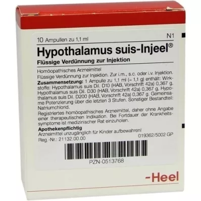 HYPOTHALAMUS Suis Injeel Ampoules, 10 pc