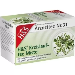 H&S Sac filtrant au gui pour thé à circulation, 20 x 2,0 g