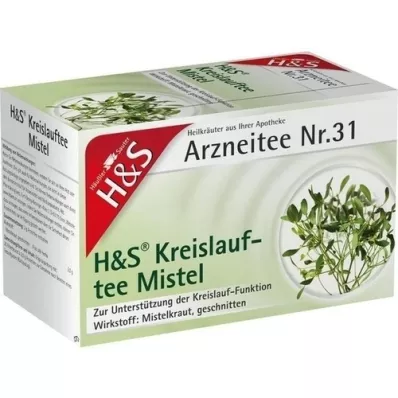 H&amp;S Sac filtrant au gui pour thé à circulation, 20 x 2,0 g
