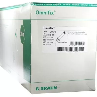 OMNIFIX Solo Spr.20 ml Luer Lock sans latex, 100X20 ml OMNIFIX Solo Spr.20 ml Luer Lock sans latex, 100X20 ml