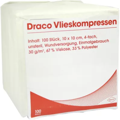 VLIESSTOFF-KOMPRESSEN 10x10 cm non stérile 4 fois, 100 pc