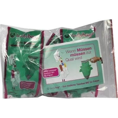 LADYBAG Sacs-WC pour femmes, 3 pcs