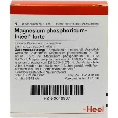 MAGNESIUM PHOSPHORICUM INJEEL ampoules fortes, 10 pc