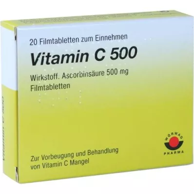 VITAMIN C 500 comprimés pelliculés, 20 pc VITAMIN C 500 comprimés pelliculés, 20 pc