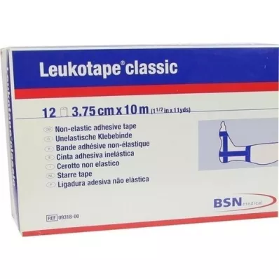 LEUKOTAPE Classique 3,75 cmx10 m bleu, 12 pc LEUKOTAPE Classique 3,75 cmx10 m bleu, 12 pc