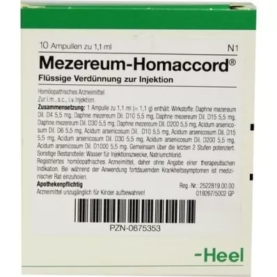 MEZEREUM HOMACCORD Ampoules, 10 pc
