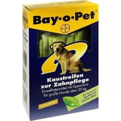 BAY O PET Bandes à mâcher dentifrice menthe verte pour grands chiens, 140 g