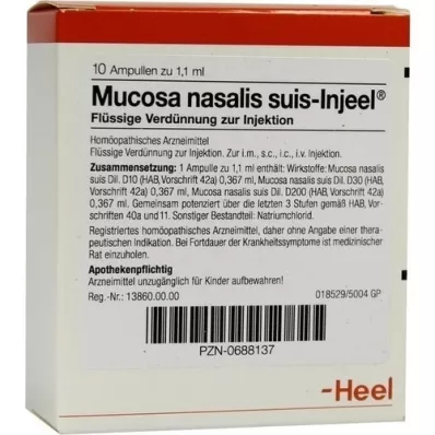 MUCOSA nasalis suis ampoules Injeel, 10 pc