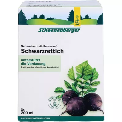 SCHWARZRETTICH Jus de plantes médicinales Schoenenberger, 3X200 ml SCHWARZRETTICH Jus de plantes médicinales Schoenenberger, 3X200 ml