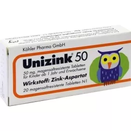 UNIZINK 50 comprimés gastro-résistants, 20 pcs