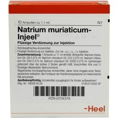 NATRIUM MURIATICUM INJEEL Ampoules, 10 pc