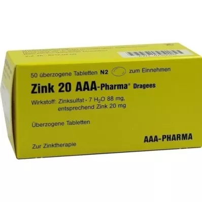 ZINK 20 AAA-Dragées pharmaceutiques, 50 pc