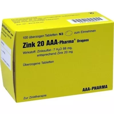 ZINK 20 AAA-Dragées pharmaceutiques, 100 pc