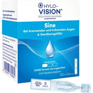 HYLO-VISION pipettes sinusoïdales unidose, 20X0,4 ml