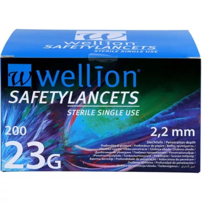 WELLION Lance jetable de sécurité Safetylancets 23 G, 200 pièces