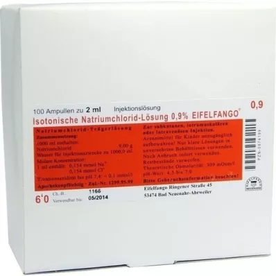 ISOTONISCHE Solution NaCl 0,9% Eifelfango Inj. solution, 100X2 ml ISOTONISCHE Solution NaCl 0,9% Eifelfango Inj. solution, 100X2 ml