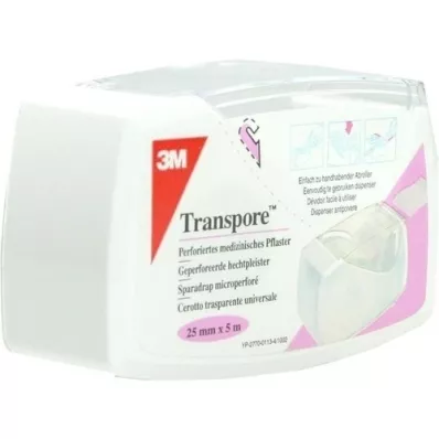 TRANSPORE 2,5 cm x 5 m de plâtre sur distributeur, 1 pièce