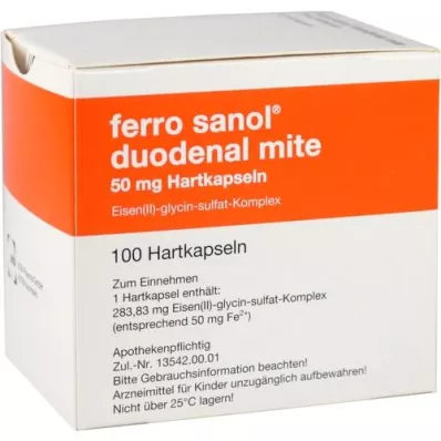 FERRO SANOL acarien duodénal 50 mg suc gastrique dur, 100 pc