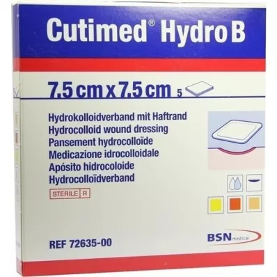 CUTIMED Hydro B Hydrok.Ver.7,5x7,5 cm avec barre adhésive, 5 pcs