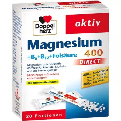 DOPPELHERZ Granulés de magnésium + vitamines B DIRECT , 20 pc
