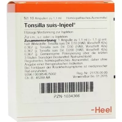 TONSILLA SUIS Ampoules Injeel, 10 pc TONSILLA SUIS Ampoules Injeel, 10 pc