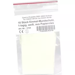MUNDSCHUTZ PAPIERVLIES avec élastique blanc, 10 pc