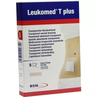 LEUKOMED transp.plus pansements stériles 5x7,2 cm, 5 pc