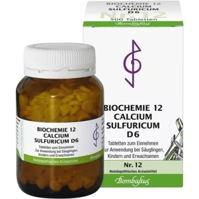 BIOCHEMIE 12 comprimés de calcium sulfuricum D 6, 500 pc BIOCHEMIE 12 comprimés de calcium sulfuricum D 6, 500 pc