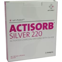ACTISORB 220 compresses stériles argentées 10,5x10,5 cm, 10 pc