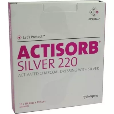 ACTISORB 220 compresses stériles argentées 10,5x10,5 cm, 10 pc