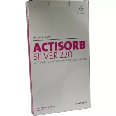 ACTISORB 220 compresses stériles argentées 10,5x19 cm, 10 pc