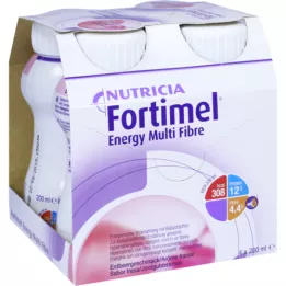 FORTIMEL Energy MultiFibre saveur fraise, 4X200 ml