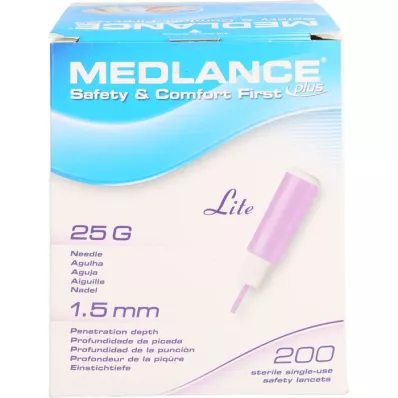 MEDLANCE plus lancettes de sécurité Lite 25 G, 200 pc
