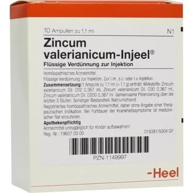 ZINCUM VALERIANICUM INJEEL Ampoules, 10 pc
