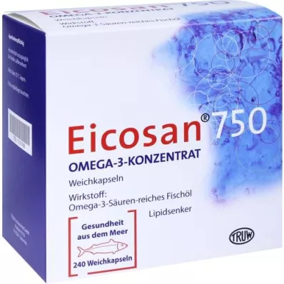 EICOSAN 750 capsules molles concentrées oméga-3, 240 pc