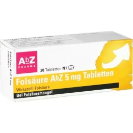 FOLSÄURE AbZ 5 mg comprimés, 20 pc