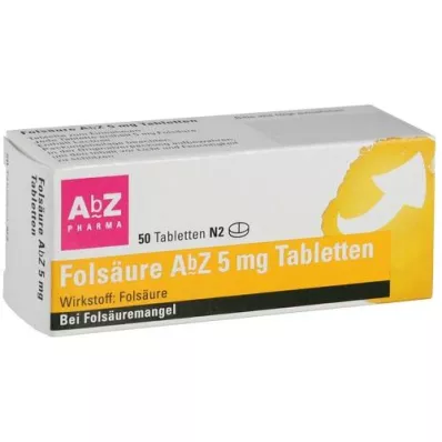 FOLSÄURE AbZ 5 mg comprimés, 50 pc FOLSÄURE AbZ 5 mg comprimés, 50 pc