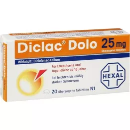 DICLAC Comprimés enrobés Dolo 25 mg, 20 pc