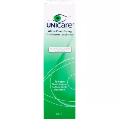 UNICARE Solution tout-en-un pour toutes les lentilles de contact rigides, 240 ml