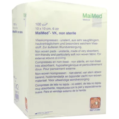 VLIESKOMPRESSEN 10x10 cm non stérile 6 fois, 100 pc VLIESKOMPRESSEN 10x10 cm non stérile 6 fois, 100 pc