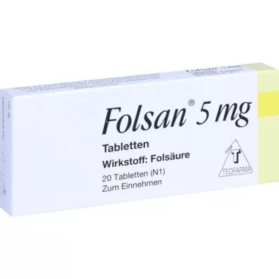 FOLSAN comprimés de 5 mg, 20 pc FOLSAN comprimés de 5 mg, 20 pc