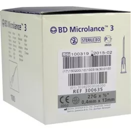 BD MICROLANCE 3 canules spéciales 27 G 1/2 0,4x13 mm, 100 pièces