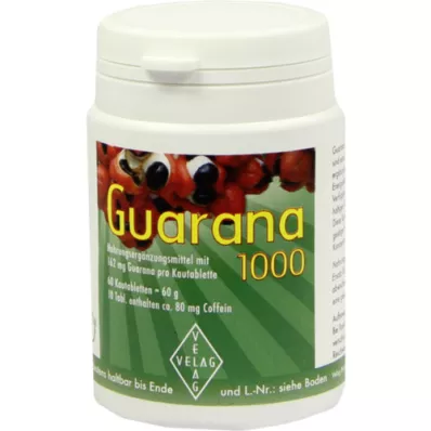 GUARANA Comprimés à croquer de 1000 mg, 60 unités