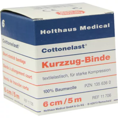 KURZZUGBINDE Coton élastique 6 cmx5 m, 1 pièce