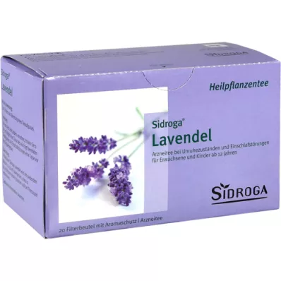 SIDROGA Sachets filtre à thé à la lavande, 20X1,0 g