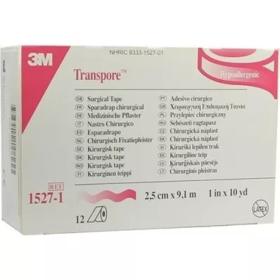 TRANSPORE Plâtre 2,5 cmx9,1 m, 12 pièces